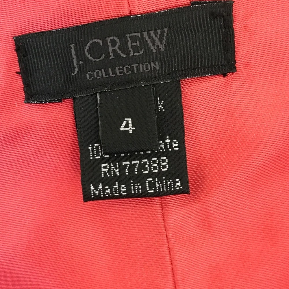 J. CREW Silk Strapless Red Mini Dress Women’s Size 4